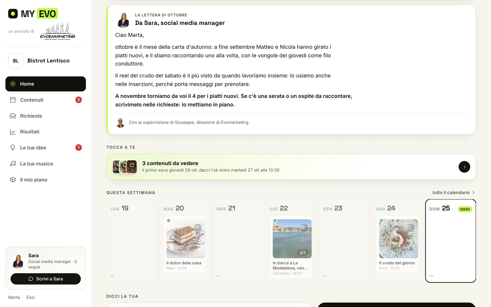 La lettera del mese in MY EVO, firmata dalla social media manager con la supervisione del fondatore